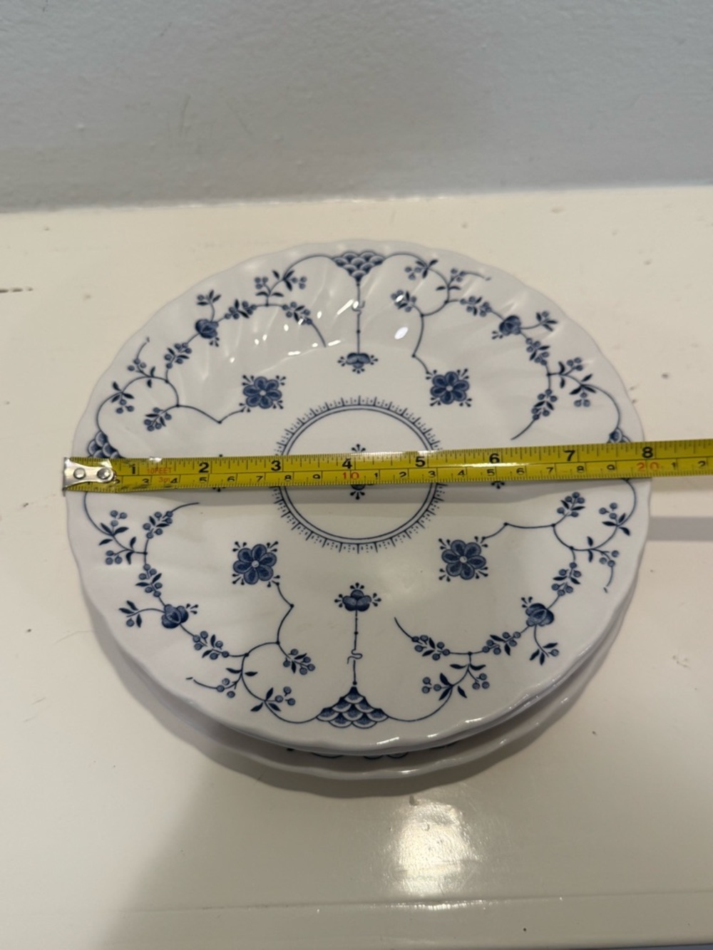 Vintage Churchill Fine China Finlandia White & Blue Floral 8in Plates- Set of 4 - Picture 11 of 11